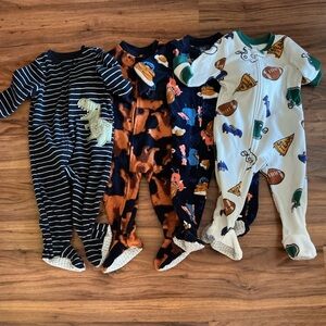 Sold Carters Cozy 12 Month One Piece Pajamas 4 pair